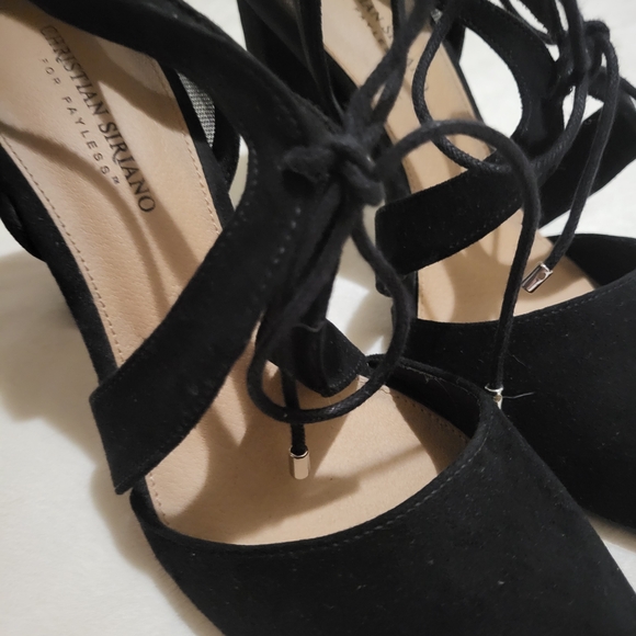 Christian Siriano Black Lace-Up Heels - Picture 3 of 7